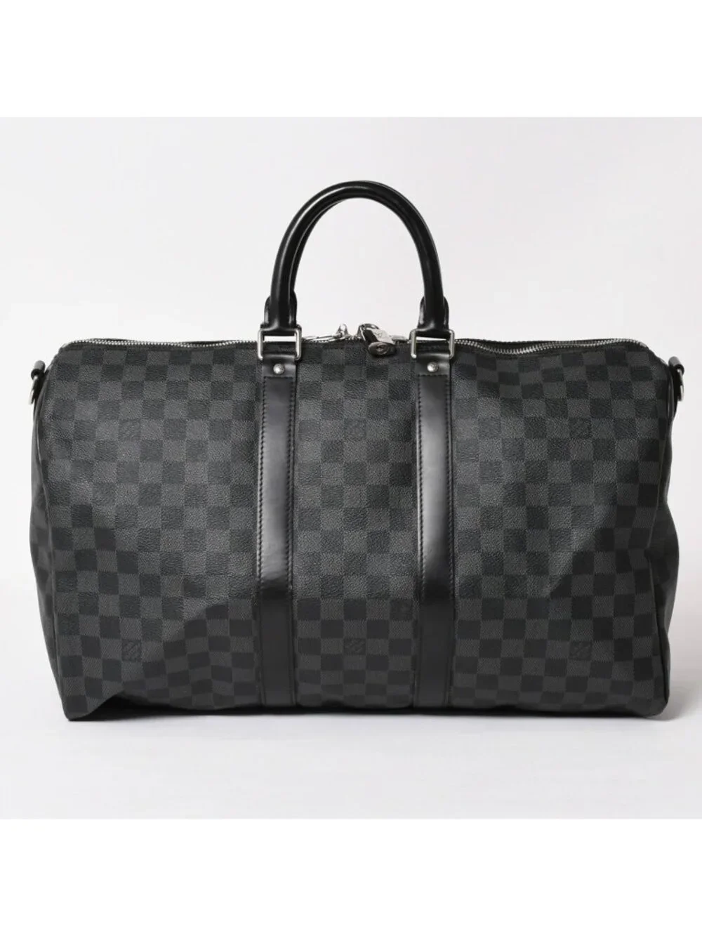 Louis Vuitton Boston Keepall Bandouliere 45 Damier Graphite Black Silver